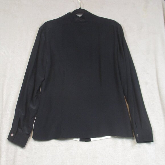 St. John Nordstrom Silk Button Down Blouse Career Old Money Chic Preppy Women 12 - Picture 2 of 8
